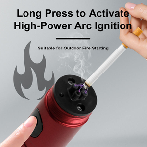 Allume-cigare électrique à arc et lampe torche <span class=keywords><strong>LED</strong></span> rechargeable par USB, en aluminium, sans flamme, coupe-vent, porte-clés EDC pour le camping en plein air - Product Image 4