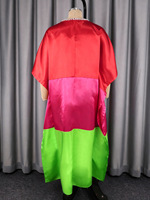 Großhandel Trendige Elegante Kontrastfarbene Pailletten Geraffte Lose Afrikanische Übergroße Bubu-Kleider für Frauen Traditionelles Party-Kaftan-Kleid
