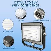 Projecteur LED IP65 Nouveau Design 15W 50W 100W Montage Mural Corps en Aluminium CCT Certifié ETL pour Jardin et Aménagement Paysager