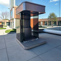 Cabine de sécurité extérieure personnalisée en verre, poste de garde concierge, poste de sentinelle étanche, cabine de réception préfabriquée pour portail d'hôtel