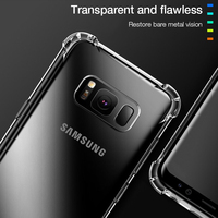 Coque en silicone transparente et résistante aux chocs pour Samsung Galaxy S24 Ultra S23 Fe S22 S21 S10 S8 S9 Plus A25 5G Coque