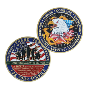 Moneda Conmemorativa de Agradecimiento a los Veteranos Patrióticos, <span class=keywords><strong>Honor</strong></span>, Coraje, Sacrificio, Moneda Coleccionable - Product Image 1