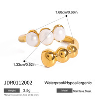 Bague ouverte en acier inoxydable Gaovo avec perles pour femme – Bijou élégant et minimaliste, accessoire de mode, collection cadeau