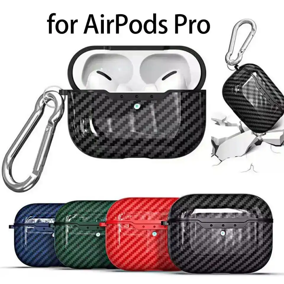 Carbon Fiber Case For AirPods Pro 2 Protective Case Cover Wireless Bluetooth Headphone Cover 2022 For AirPods Pro 2 Accessories