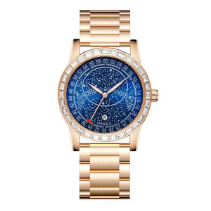 Montre pour homme à thème céleste sertie de diamants avec un fort mouvement de calendrier à quartz à luminescence nocturne, fabricant en gros - Product Image 3