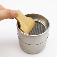 Ensemble tamis et shaker à matcha personnalisé avec logo, en acier inoxydable, avec grattoir en bambou, pour la cérémonie du matcha à la maison ou au café