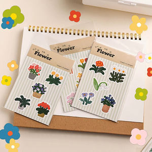 Pegatinas Adhesivas Personalizables con Diseño de Planta de Dibujos Animados en Verde Bosque, Estampado en Lámina, para Manualidades Infantiles, Sellado de Embalaje, Papel Ecológico - Product Image 1