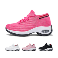 Chaussures de sport QILOO en maille, type chaussette, avec amorti par coussin d'air, semelle épaisse, antidérapantes, pour la marche quotidienne