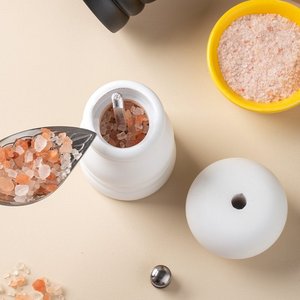 Moulin à sel et poivre français écologique haut de gamme avec bouton rotatif, réglage de la grosseur de mouture, en bois de caoutchouc, pour restaurants - Product Image 3