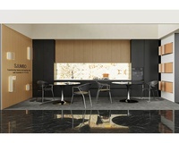 Armoire de cuisine murale noire sur mesure de haute qualité, style moderne
