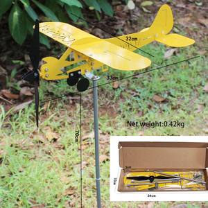 Ornement de jardin d'extérieur, avion en métal, ventouse à <span class=keywords><strong>vent</strong></span>, <span class=keywords><strong>moulin</strong></span> à <span class=keywords><strong>vent</strong></span>, ventouse à <span class=keywords><strong>vent</strong></span>, décorations de jardin résistantes aux intempéries - Product Image 5