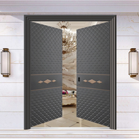Portes d'entrée extérieures battantes en acier personnalisées, antivol, minimalistes et sécurisées pour villas, maisons et résidences