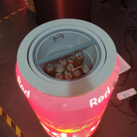 Réfrigérateur boîtes de conserve affichage LED 50L espace plus frais WiFi USB LAN 4G 5g APP contrôle programmable bière boisson publicité commerciale