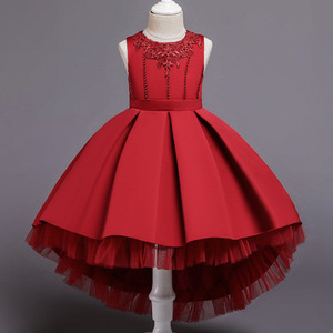 Poco vestito dalla ragazza della <span class=keywords><strong>principessa</strong></span> pettiskirt pianoforte <span class=keywords><strong>costumi</strong></span> di trascinamento del vestito dalla ragazza di fiore <span class=keywords><strong>da</strong></span> sposa in raso della maglia filato spettacolo pannello esterno - Product Image 2