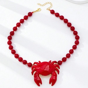 Collier ras du cou tendance plaqué or, bijoux fantaisie colorés sur le thème de l'océan, pour femme, idéal pour l'été et la plage - Product Image 3
