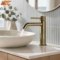 Robinet de lavabo haut de gamme antique en gros, mitigeur chaud/froid à poignée unique en acier inoxydable SUS304 pour projets hôteliers et salles de bain
