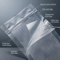 Sacs de mise sous vide texturés sans BPA pour aliments, sacs de conservation gaufrés pour fruits frais, viande, saumon, congélation