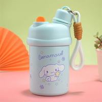 Termo de vacío de acero inoxidable 316 con diseño de dibujos animados, portátil, de gran capacidad, anticaída, con pajita, para niños, para exteriores, con asa de transporte