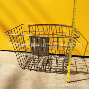 Cesta para bicicleta, marco frontal de metal, color plateado, montaje duradero en el marco, piezas para ciclismo - Product Image 4