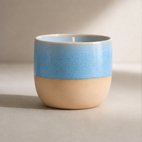Pot en céramique bleu poussière de luxe, bougie parfumée à la cire de soja naturelle vintage, boîte cadeau personnalisée