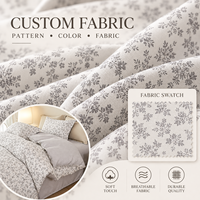 Parure de draps en coton 200TC, lavable en machine, motifs floraux pastel clairs, respirante et durable, idéale pour dortoirs d'étudiants et locations – Vente directe usine