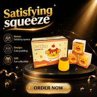 Jouet anti-stress souple en forme de pudding au caramel
