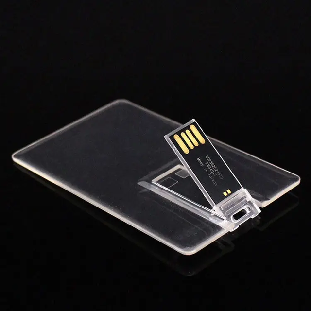 Wholesale Custom Logo Transparent Card 2.0 Usb Flash Drive for Business Gift