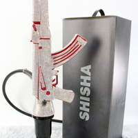 Nouveau design tendance, boîte cadeau en résine en forme de pistolet AK47 18x88CM, miroir, chicha de luxe, ensemble de fumage, écologique et durable