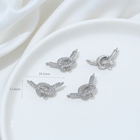 Ensemble de pendentifs nœud en cuivre plaqué or 14K, bracelet et collier entièrement ornés de zircone, composants de bijoux pour accessoires DIY