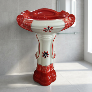 Lavabo en céramique pour articles sanitaires Lavabo antique pour salle de bains Lavabos sur pied Lavabo sur pied - Product Image 5
