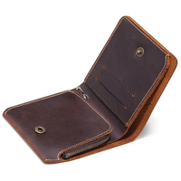 Portefeuille en cuir véritable pour hommes, personnalisé, court, en cuir de cheval fou, nouvelle collection