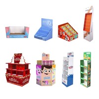 Benutzer definierte Supermarkt Einzelhandel 4 Tier Kraft papier Produkt Boden Display Stand Box Rack Wellpappe Karton Display Stand Box