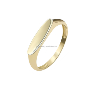 Véritable <span class=keywords><strong>bague</strong></span> en or 9K 14K, élégante, logo gravé sur mesure, bijoux pour femmes, <span class=keywords><strong>bague</strong></span> en or carat pour femmes - Product Image 1
