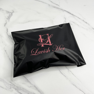 Wholesale Matte Black Plastic Shipping Envelopes Custom Pink Logo Printed Tear Proof Poly Mailers For Apparel Online Shop - Product Image 5