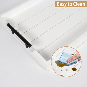 Bandeja de Servir Rectangular de Madera con Asa para Uso Residencial, Material de Bambú, Acabado con Pintura en Aerosol - Product Image 3