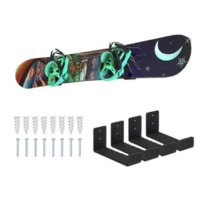 Supporto per Skateboard supporto da parete nero Snowboard supporto staffe supporto sci per Rack a parete o Display da Snowboard