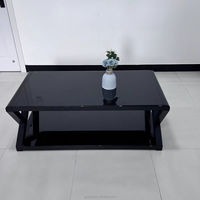 Table basse simple en verre trempé de style européen moderne combinaison de meuble TV pour petit appartement meubles de maison spéciaux