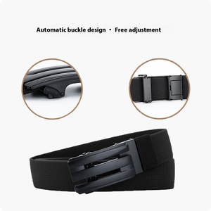 Nouvelle <span class=keywords><strong>ceinture</strong></span> en tissu simple à la mode pour hommes, durable, respirante, résistante aux rayures, avec boucle en S élastique, style d'affaires polyvalent - Product Image 3