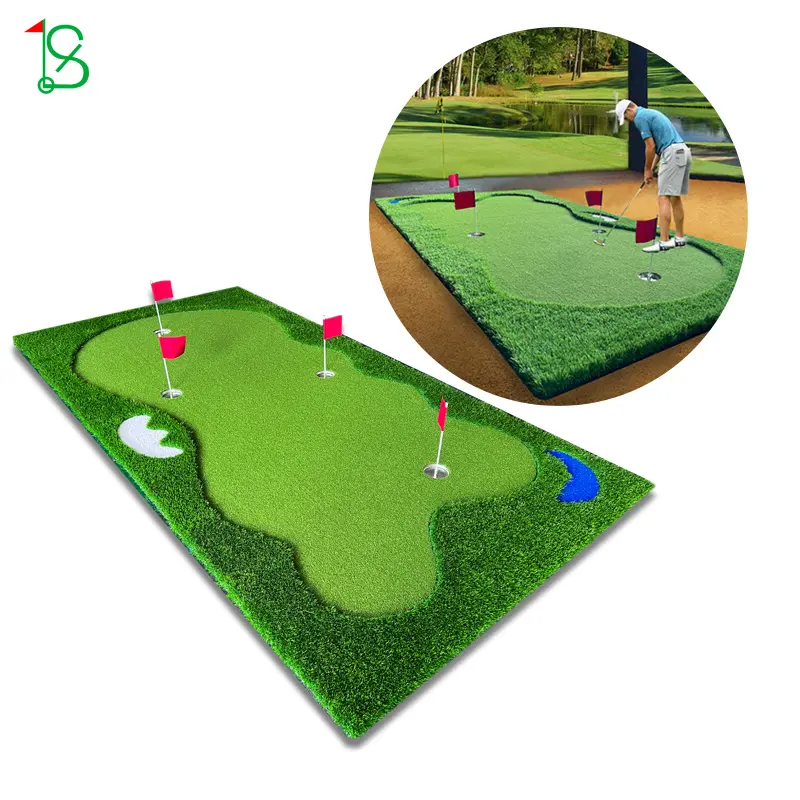 Golfe personalizado Colocar Verde Mat Mini Golf Grama Artificial Curso Indoor Prática Golf Colocar Verde Mat