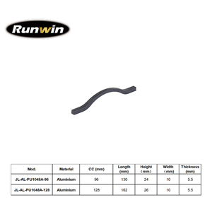 Elegant Curved Matt <strong>Black</strong> Aluminum Alloy 96/128mm Modern Kitchen Cabinet <strong>Drawer</strong> OEM Factory High Quality Furniture Handle Pull - Product Image 2