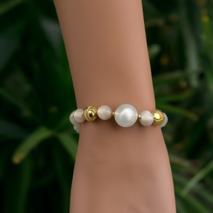 Fashion <b>Beaded</b> <b>Bracelet</b> 316L Stainless Steel PVD <b>Gold</b> Plating Sustainable Resistant Jewelry for Women - Product Image 3