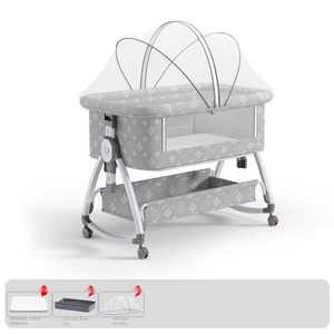 Cuna de Metal Móvil Plegable y Portátil Multifunción para Recién Nacidos Acoplable a Cama Grande - Product Image 6