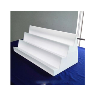 Lớn 3 tầng màu trắng sữa <span class=keywords><strong>Acrylic</strong></span> hiển thị Ví đứng giá perspex Ví hiển thị đứng của phụ nữ túi xách bước Riser - Product Image 1
