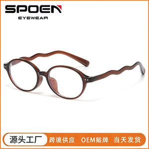 แว่นตาทรงกลมขอบเต็มสีดำ เลนส์ใส CR39 กรอบขนาดกลาง แว่นสายตาสำหรับทุกเพศ - Product Image 3