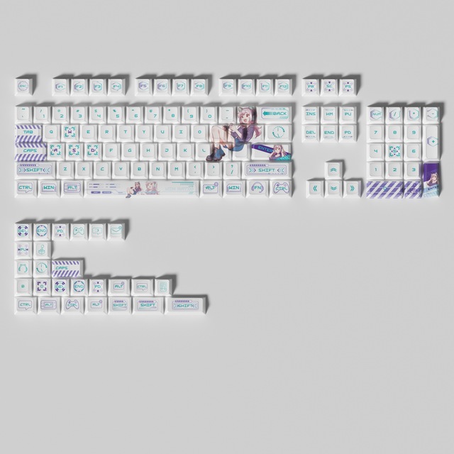 Custom Anime Inspired 135-Key PBT Dye Sublimation Full Keycap Set for Cherry MX Switch Mechanical Gaming Keyboards