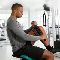 Masseur roulant rechargeable avec 18 ampoules LED rouges, rouleau de massage musculaire portable pour soulager la douleur et les courbatures
