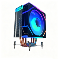 Refroidisseur de processeur 4HY-12B-9YLDG2 120 mm avec 4 caloducs, dissipateur thermique ARGB, ventilateur PWM silencieux, synchronisation RGB pour PC de jeu Intel LGA1700/1851 AM5 AM4