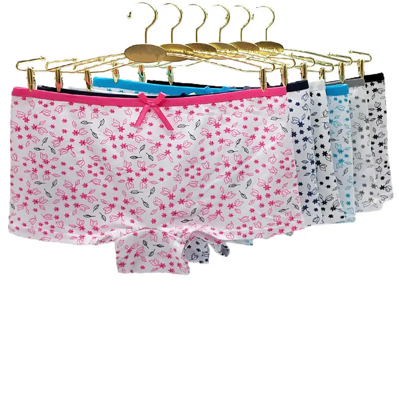 Calcinha boxer feminina, mistura de 6 cores, sexy, com estampa floral, para meninos, ultramacia, novidade M-XL