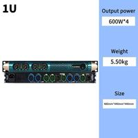 FLALWREO KS4500 Amplificateur de Puissance Professionnel Classe D 4 Canaux 1200W 4Ω 600W 8Ω 1U pour Audio