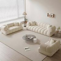Canapé d'angle modulable de luxe de designer européen, canapé-lit nuage moderne en tissu jaune pour salon